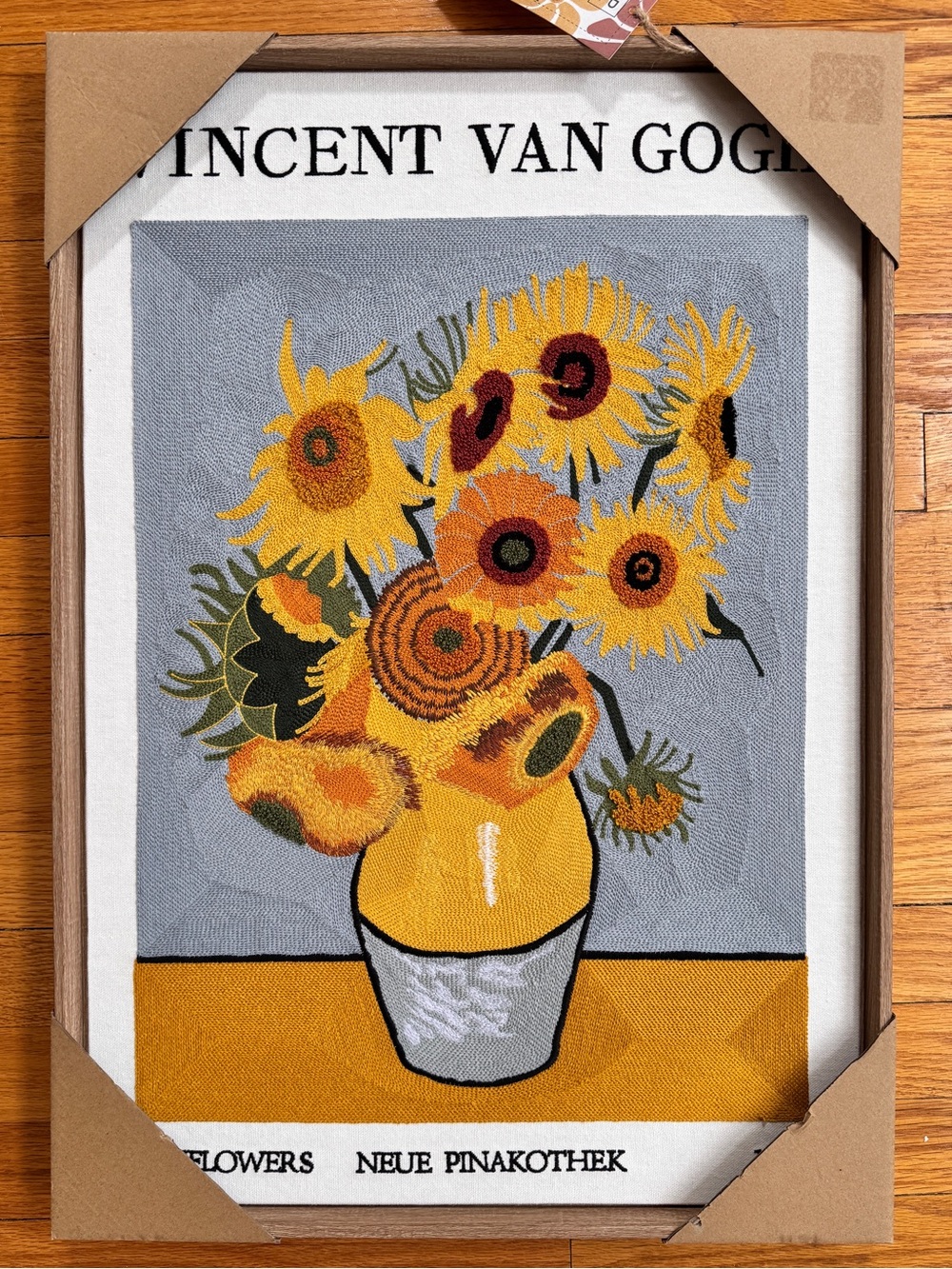 Vincent Van Gogh Embroidered Sunflowers Print 18x26